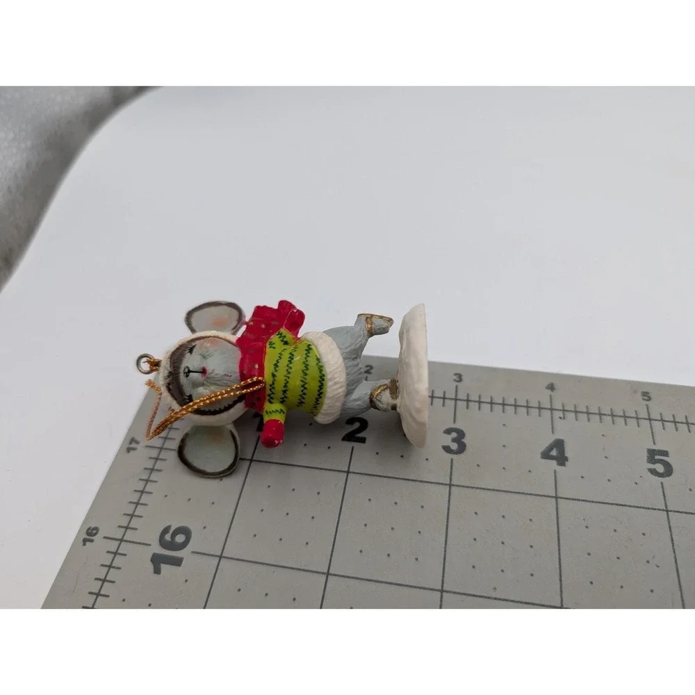 Christmas Elf‎ Mouse Plastic Ornament Lot Skates Skis Sled